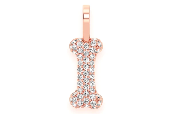 0.35CTW Diamond Dog Bone Pendant  customdiamjewel   