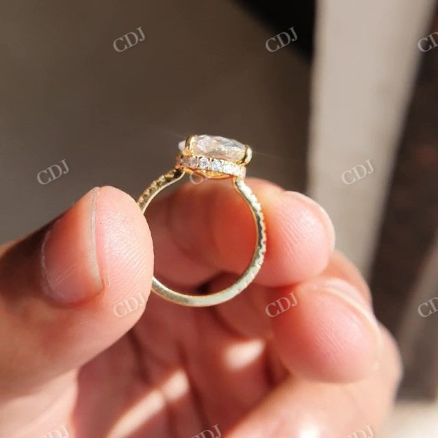 Antique Oval Portrait Cut Moissanite Engagement Ring  customdiamjewel   