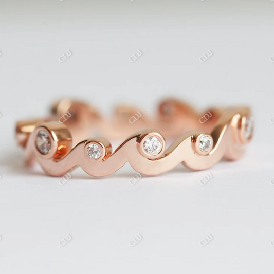 0.24ctw Natural Diamond Wave Wedding Band  customdiamjewel 10KT Rose Gold VVS-EF