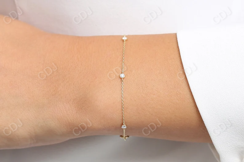 0.20ctw Round Cut Bezel Set Diamond Bracelet  customdiamjewel   