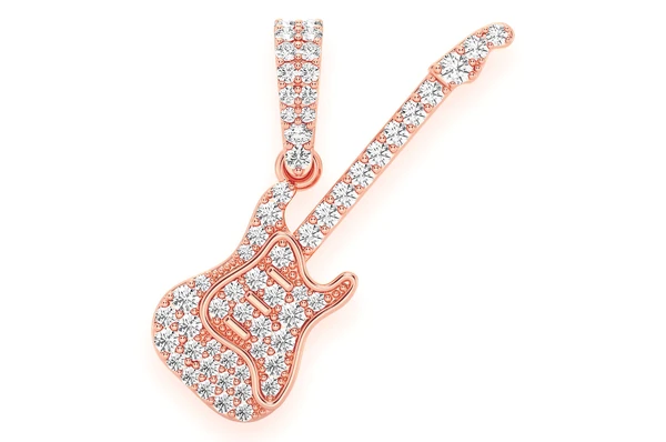 0.33CTW Electric Guitar Diamond Pendant  customdiamjewel   