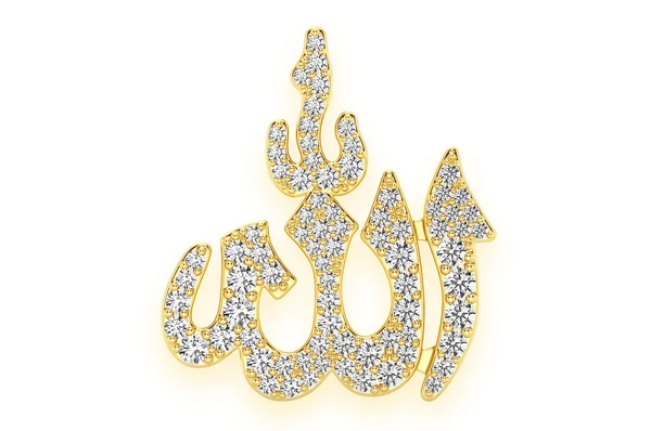 0.66CTW Diamond Arabic Allah Pendant  customdiamjewel   