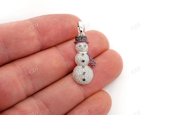 1.00CTW Diamond Mini Snowman Pendant  customdiamjewel   