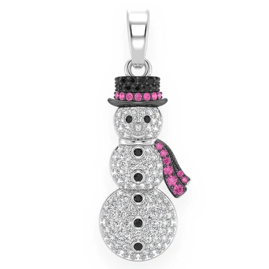 1.00CTW Diamond Mini Snowman Pendant  customdiamjewel   