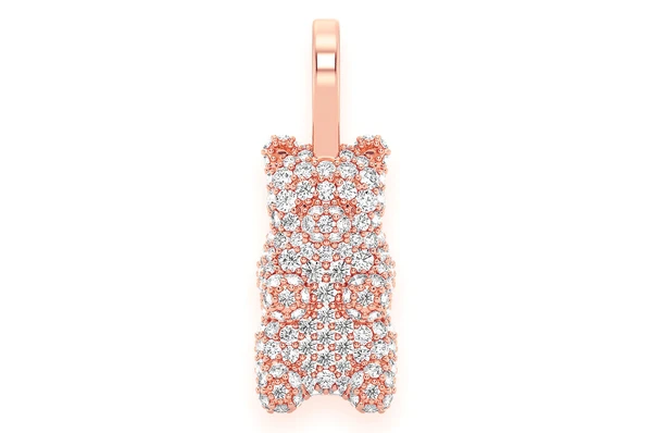 0.66CTW Diamond Gummy Bear Pendant  customdiamjewel   