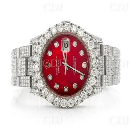 Men's Luxury White Gold Big Diamond Rolex Watch (18.92CTW)  customdiamjewel   