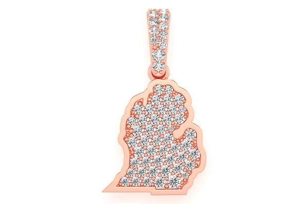 0.33CTW Michigan State Diamond Pendant  customdiamjewel   