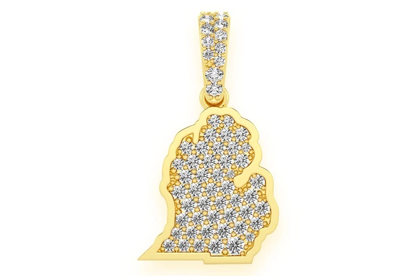 0.33CTW Michigan State Diamond Pendant  customdiamjewel   