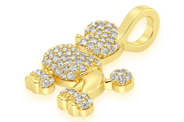 0.33CTW Cluster Diamond Poodle Pendant  customdiamjewel   