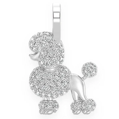 0.33CTW Cluster Diamond Poodle Pendant  customdiamjewel   