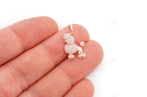 0.33CTW Cluster Diamond Poodle Pendant  customdiamjewel   