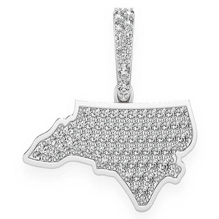 0.33CTW Diamond North Carolina State Pendant  customdiamjewel   