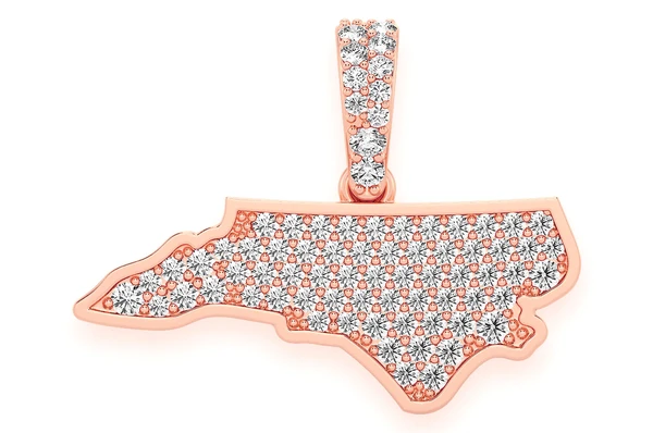 0.33CTW Diamond North Carolina State Pendant  customdiamjewel   