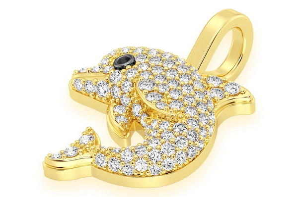 0.33CTW Diamond Dolphin Pendant  customdiamjewel   