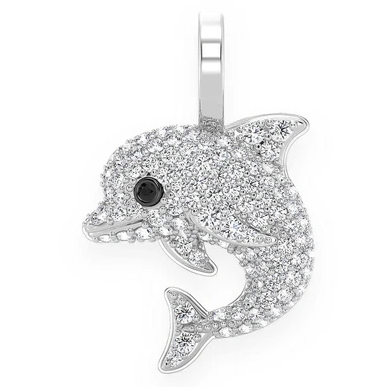 0.33CTW Diamond Dolphin Pendant  customdiamjewel   