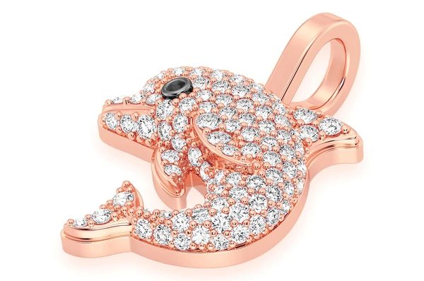 0.33CTW Diamond Dolphin Pendant  customdiamjewel   