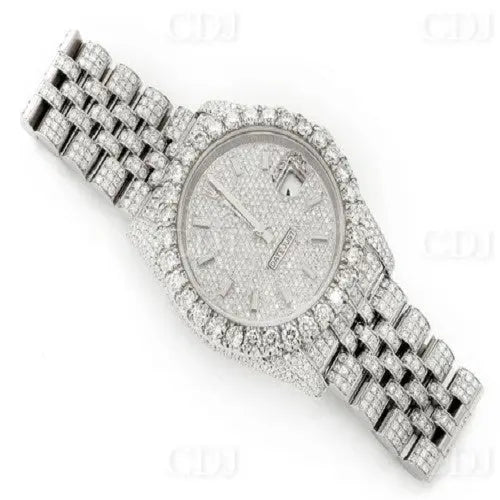 Hip Hop Round Diamond Stainless Steel Rolex Watch (16.23CTW )  customdiamjewel   