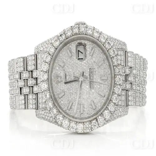 Hip Hop Round Diamond Stainless Steel Rolex Watch (16.23CTW )  customdiamjewel   