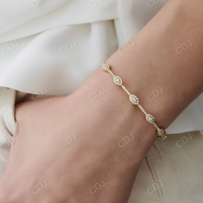 0.99ctw Round Lab Grown Diamond Bangle Bracelet  customdiamjewel   