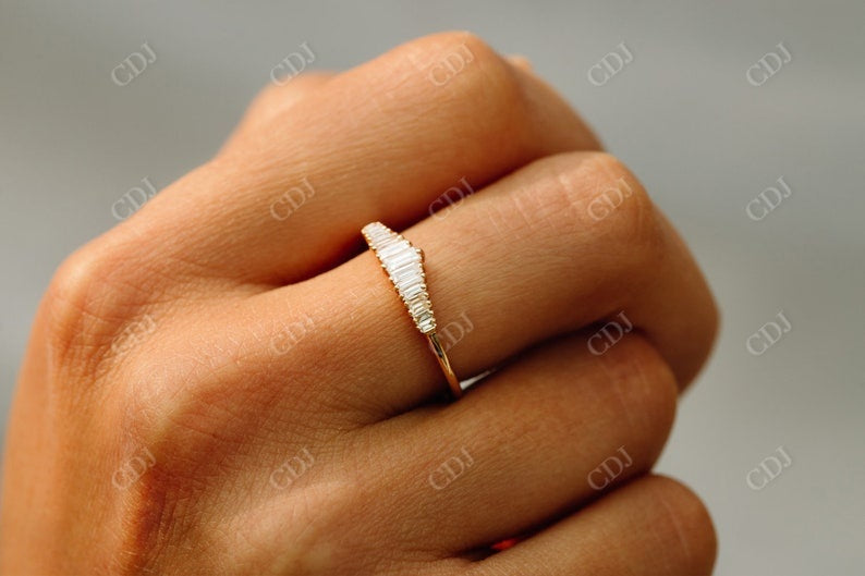 0.40CTW Baguette Cut Lab Grown Diamond Wedding Band  customdiamjewel   