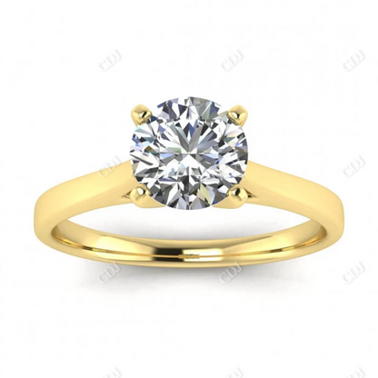 Round Cut Moissanite Cathedral Set Ring  customdiamjewel 10KT Yellow Gold VVS-EF