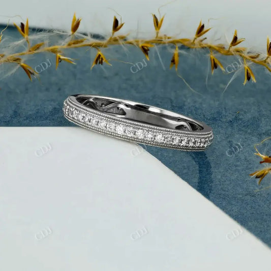 0.35CTW Natural Diamond Milgrain Eternity Wedding Band  customdiamjewel 10KT White Gold VVS-EF