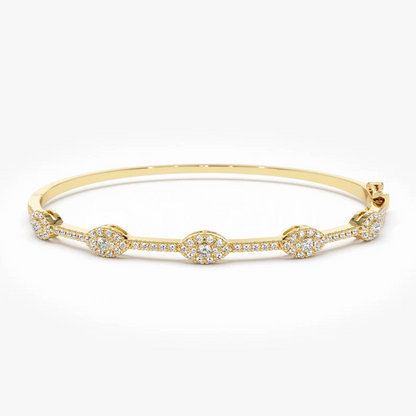 0.99 CTW Round Natural Diamond Bangle Bracelet  customdiamjewel 10 KT Solid Gold Yellow Gold VVS-EF