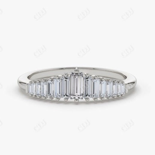 0.40CTW Baguette Cut Lab Grown Diamond Wedding Band  customdiamjewel 10KT White Gold VVS-EF