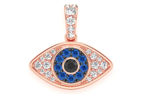 0.50CTW Alternative Diamond Evil Eye Bubbly Pendant  customdiamjewel   