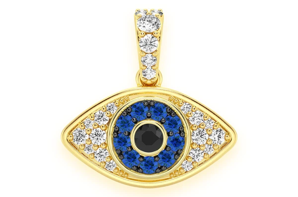 0.50CTW Alternative Diamond Evil Eye Bubbly Pendant  customdiamjewel   