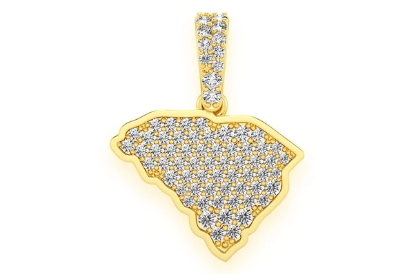 0.33CTW Diamond South Carolina State Pendant  customdiamjewel   