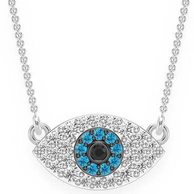 Multi Round Diamonds Iced Out Evil Eye Necklace  customdiamjewel   