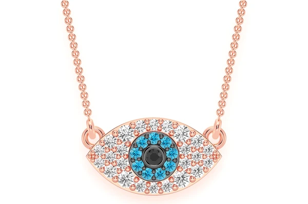 Multi Round Diamonds Iced Out Evil Eye Necklace  customdiamjewel   