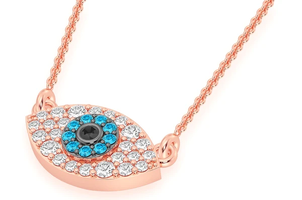 Multi Round Diamonds Iced Out Evil Eye Necklace  customdiamjewel   