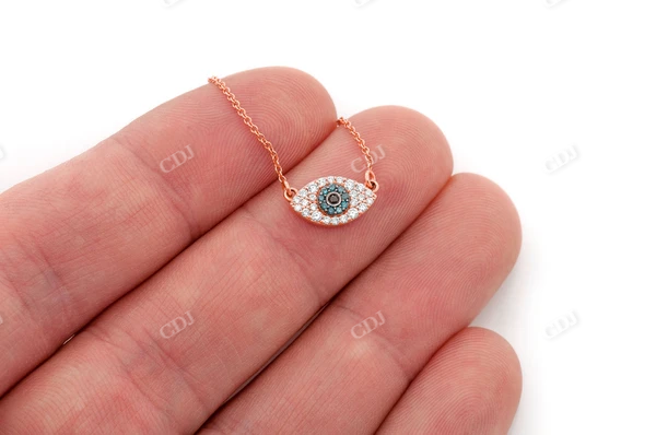 Multi Round Diamonds Iced Out Evil Eye Necklace  customdiamjewel   