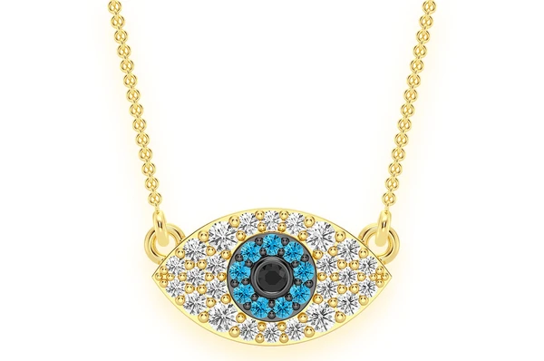 Multi Round Diamonds Iced Out Evil Eye Necklace  customdiamjewel   