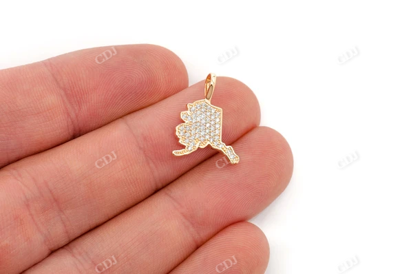 0.20CTW Diamond Alaska State Pendant  customdiamjewel   