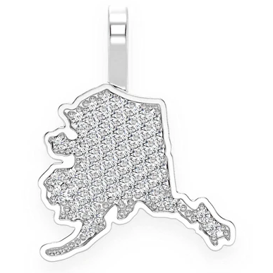 0.20CTW Diamond Alaska State Pendant  customdiamjewel   