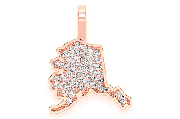 0.20CTW Diamond Alaska State Pendant  customdiamjewel   