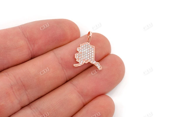 0.20CTW Diamond Alaska State Pendant  customdiamjewel   