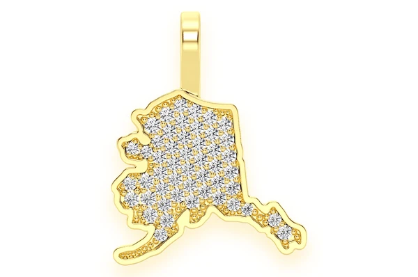 0.20CTW Diamond Alaska State Pendant  customdiamjewel   