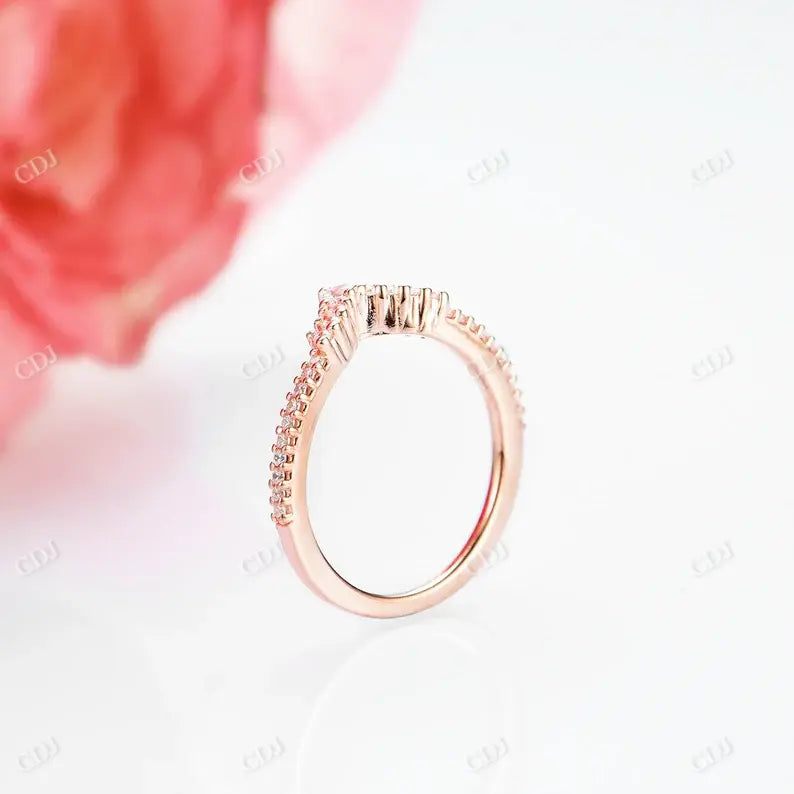 Tiny Diamond 14K Solid Rose Gold Wedding Band  customdiamjewel   