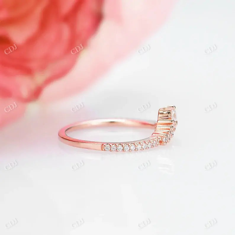 Tiny Diamond 14K Solid Rose Gold Wedding Band  customdiamjewel   