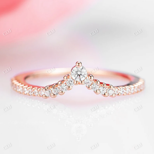 Round Half Eternity Lab Grown Diamond Wedding Band  customdiamjewel 10KT Rose Gold VVS-EF