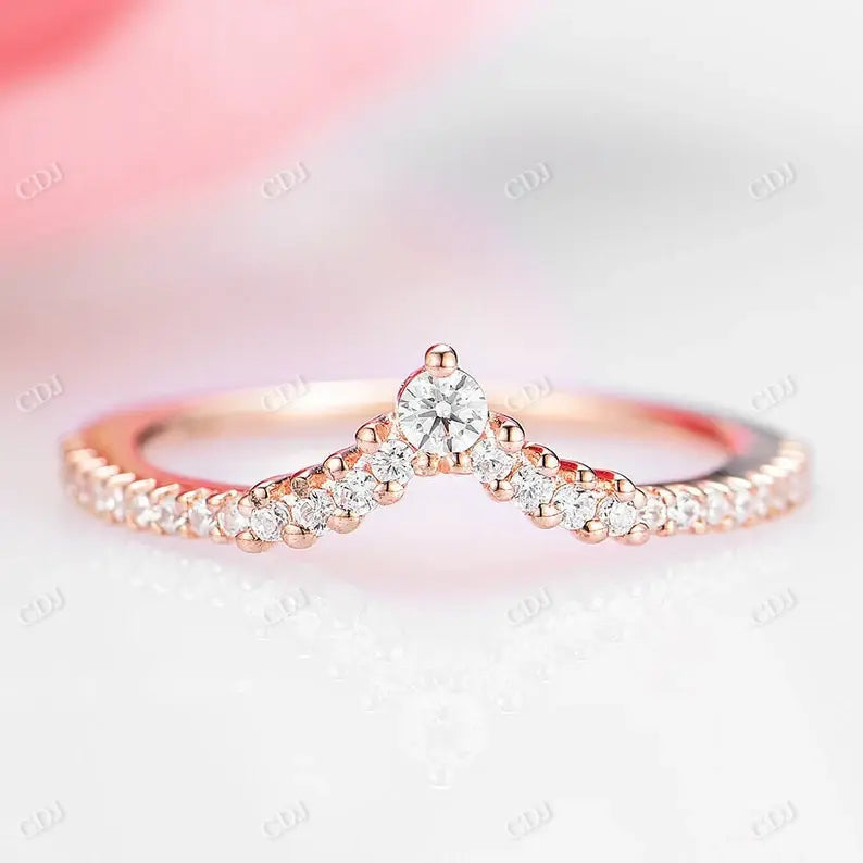 Tiny Diamond 14K Solid Rose Gold Wedding Band  customdiamjewel 10KT Rose Gold VVS-EF