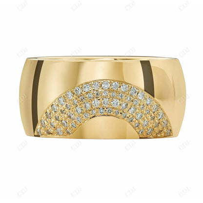 Thick Pave 0.25CTW Natural Diamond Wedding Band  customdiamjewel 10KT Yellow Gold VVS-EF