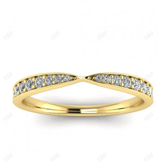 0.21CTW Half Eternity Bow Tie Shaped Diamond Wedding Band  customdiamjewel 10KT Yellow Gold VVS-EF