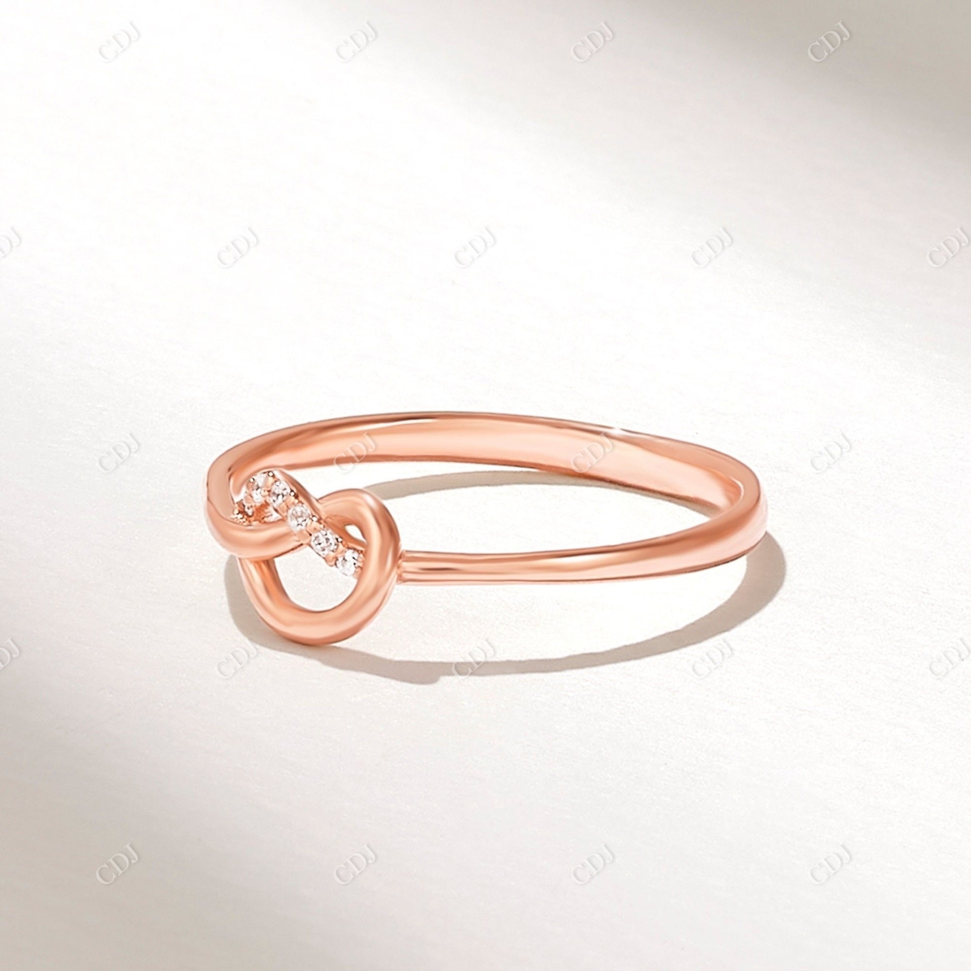 0.03CTW Diamond Premium Knot Wedding Band  customdiamjewel 10KT Rose Gold VVS-EF