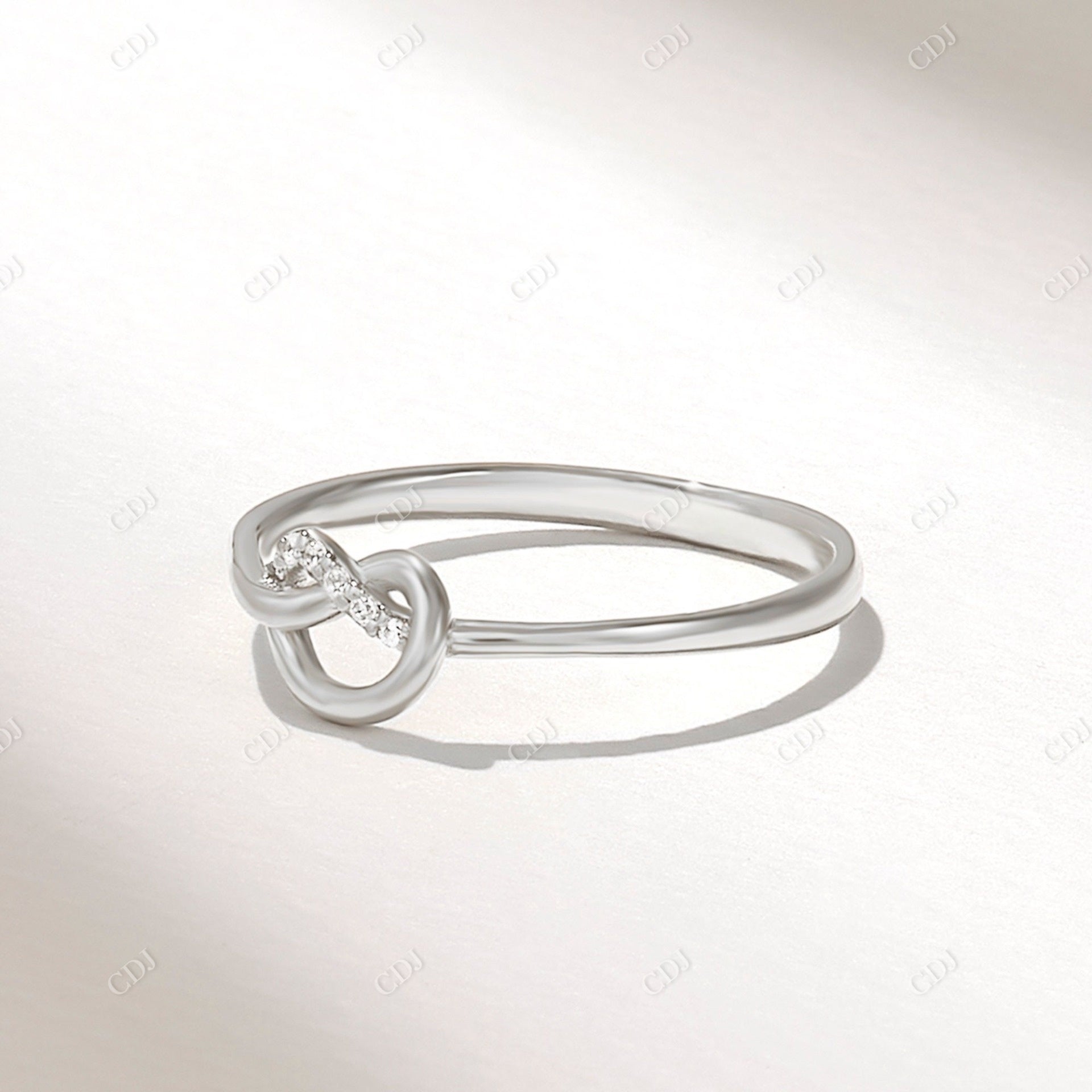 0.03CTW Diamond Premium Knot Wedding Band  customdiamjewel 10KT White Gold VVS-EF