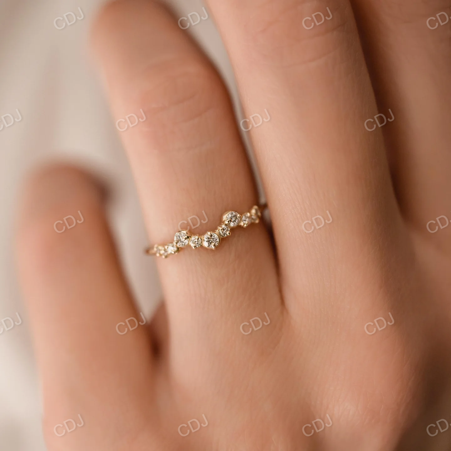 0.17CTW Gold Setting Natural Diamond Wedding Band  customdiamjewel   